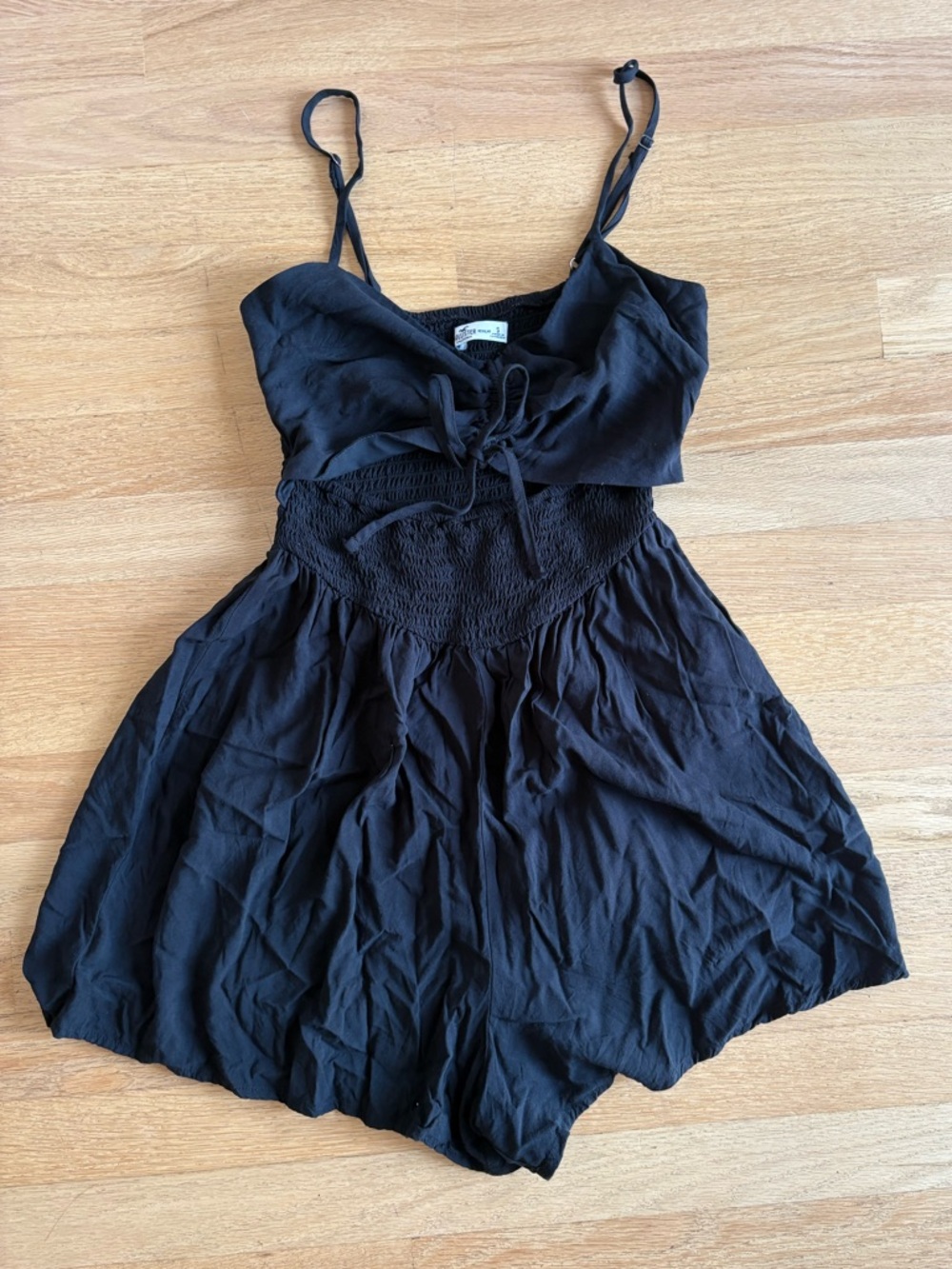 Hollister Black Spaghetti Strap Smocked Romper